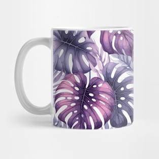 Purple Monstera Tropical Leaves Mug